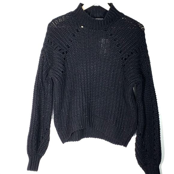 NWT Embossed cable braid mock turtleneck sweater size large L B98 - Picture 1 of 4